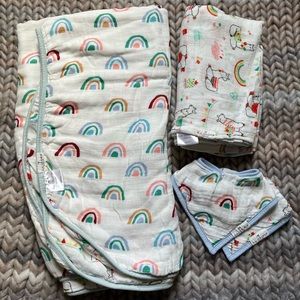 Loulou Lollipop Baby Bundle (muslin quilt+swaddle+bibs)